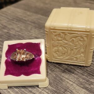 Orange Sapphire Stamped 825?? Sz.8 Absolutely Stunning!